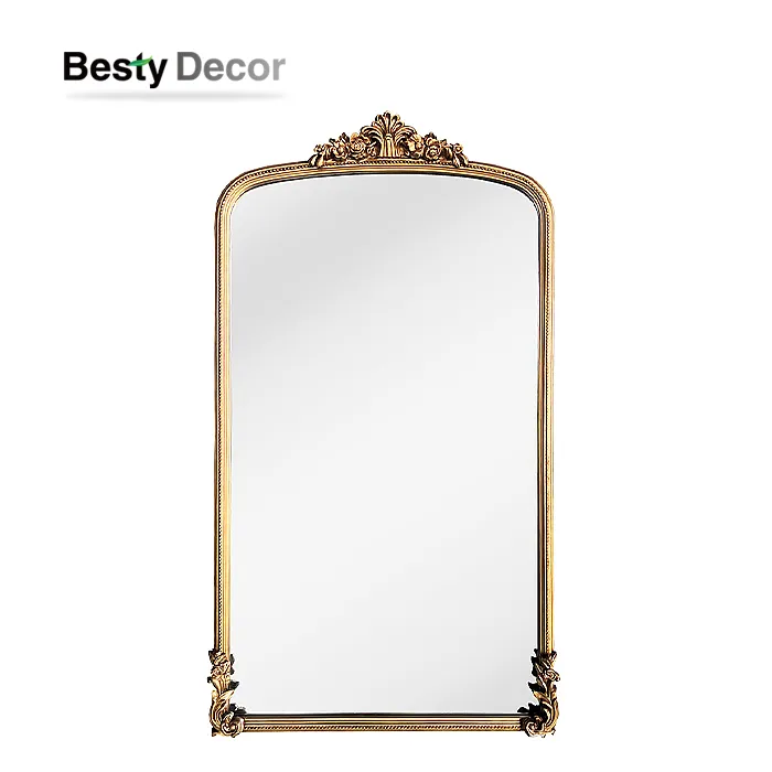Groothandel grote staande vloer houten frame spiegels voor de woonkamer